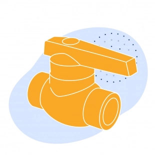 Кран полипропиленовый шаровый Ду 50 мм