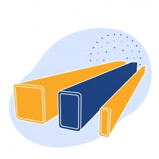 Труба профильная нержавеющая квадратная 180х180х14 мм AISI 304