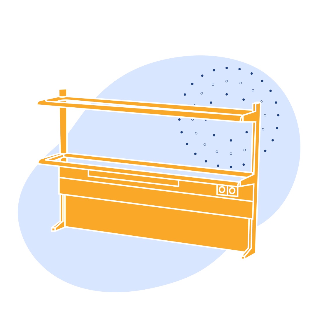 Надстройка технологическая 1200 ТПП Квадро ламинат 1200х250х1500 мм