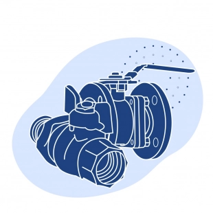 Титановый кран шаровой проходной фланцевый ДУ 80 мм РУ 25 кгс/см2 ГОСТ 9702-87