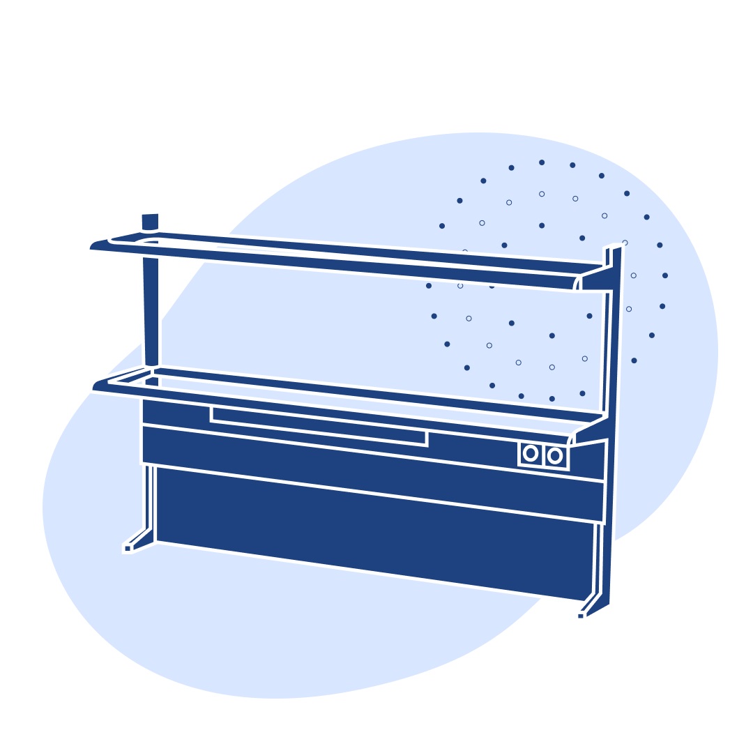 Надстройка технологическая 1200 ТПП Квадро ламинат 1200х250х1500 мм